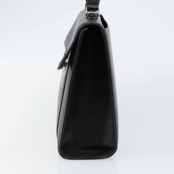 Burberrys Hand Bag Leather Black Gold Auth ep10937 - Picture 4 of 16